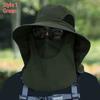 1Pcs Outdoor Full Face Cover Fishing Hat With Mask Summer Sun Caps Hiking Wide Brim Summer Hat Women Men