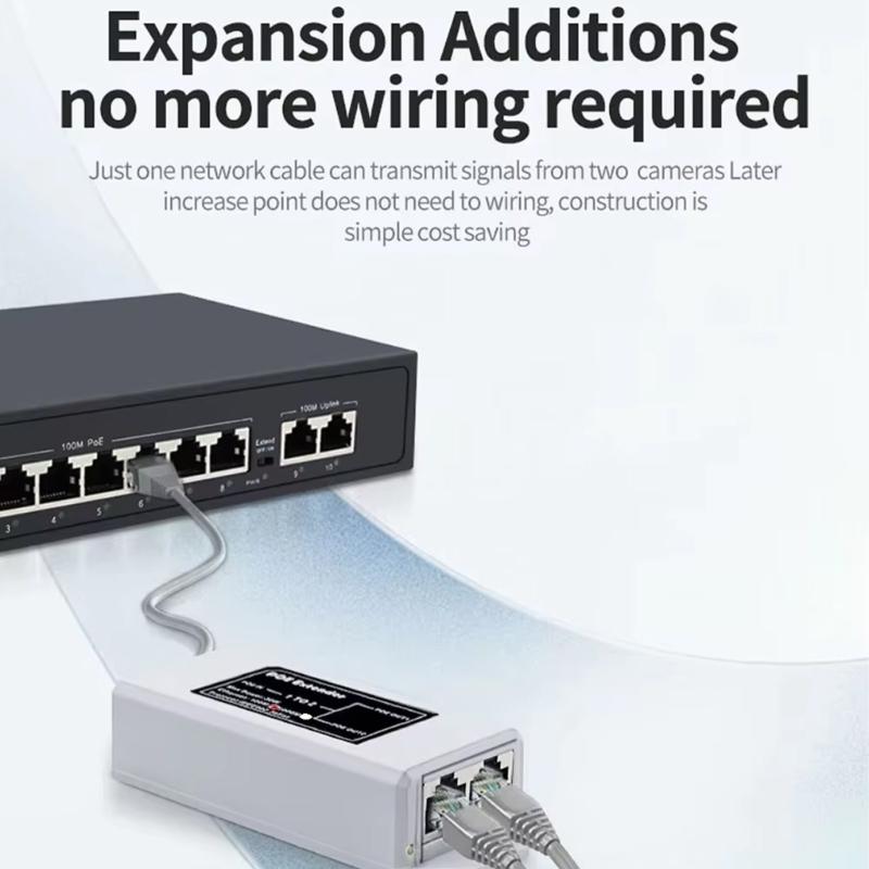 High Performances Ethernet POE Extender POE Repeaters 1 to 2Port 30W Ethernet Extender for IPCameras Plugs and Play