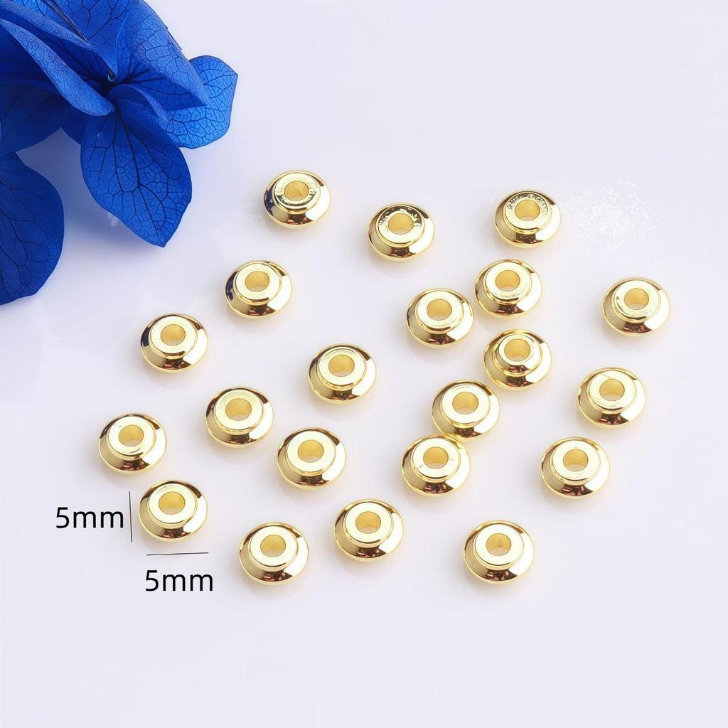 14K Gold-Filled UFO Beads for Jewelry Making - Color Retention Wheel Spacer Gaskets for DIY Beading.