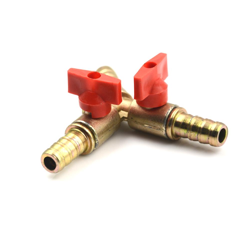 Clamp Tee Brass Y 3-Way Shut Off Ball Valve Fitting Hose Fuel Gas 3/8" 10Mm