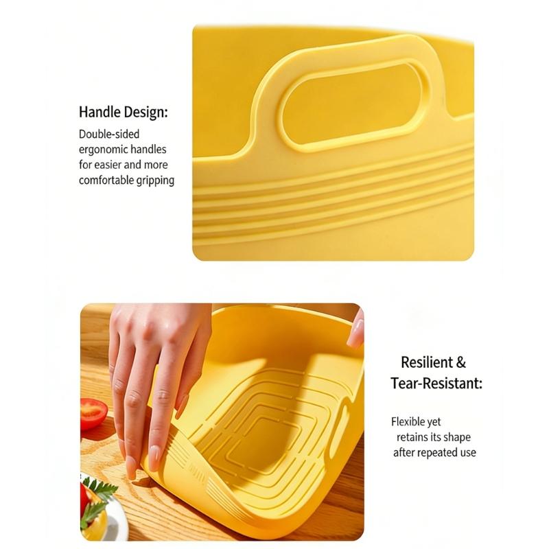 Durable Silicone Cooking Bowl For Air Fryers Ovens And Microwaves Nonstick Fronts Ensures Hassle Releases Cleaning