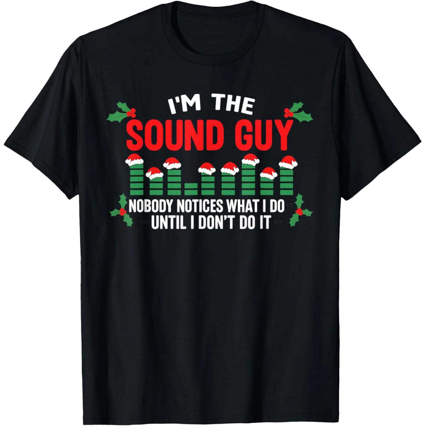 Sound Guy Christmas Audio Technician Funny Graphic Tee Shirt Holiday TShirt for Unisex Unisex S