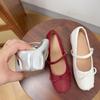 Autumn New Small Inner Height Increase Shallow Mouth Ballet Single Shoes Women's Retro Mary Jane Evening Shoes