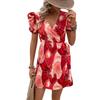 2025 summer new gradual change abstract printing one-piece jumpsuit