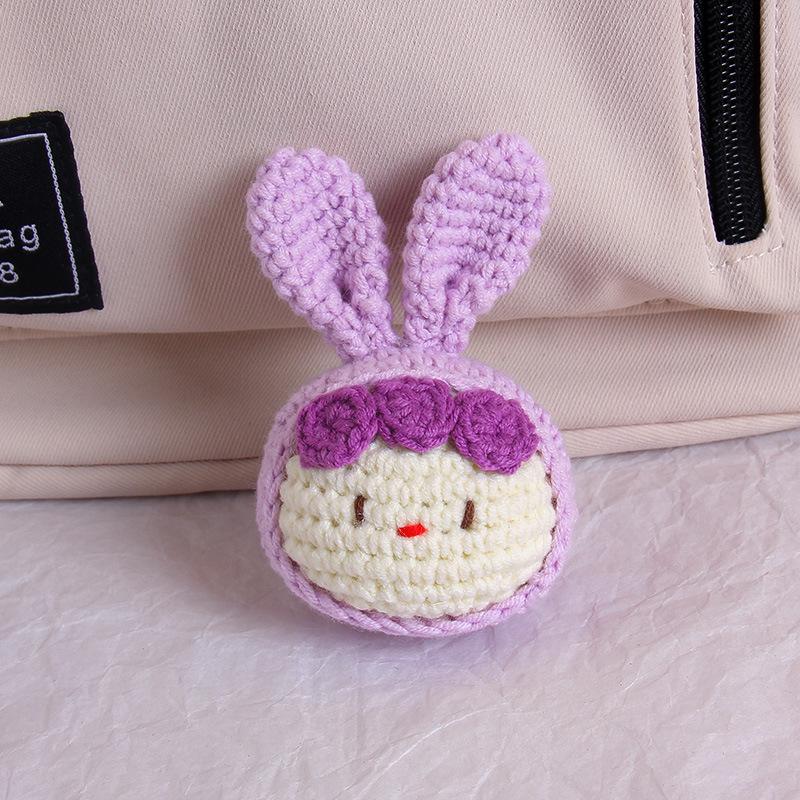 Charming Crochet Fruit Keychain: Persimmon & Strawberry Wool Pendants