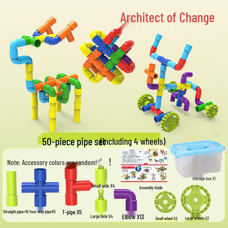 Interlocking Water Pipe Building Blocks for Early Education - DIY Educational Toys for Kids