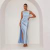 Spring and summer women's clothing new solid color sexy backless split medium and long skirt sleeveless suspender dress women