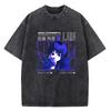 Japanese Anime Serial Experiments Lain Vintage Washed T Shirt High Quality Manga Short Sleeve Fashion T Shirt Women
