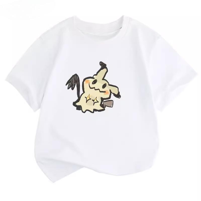 Potdemiel Summer New Pikachu Children's Pure Cotton T-Shirt, Comfortable and Breathable, Suitable for Both Boys and Girls.