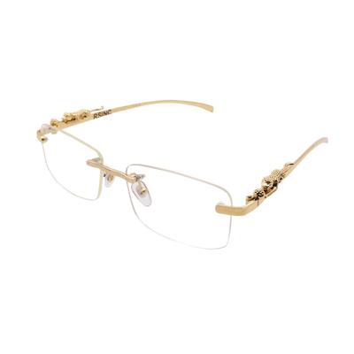 RSINC Homme Lunettes Sans Monture Métal Panthère Dorée 54-18-140 Panier Métallique | A2 JL166604438863