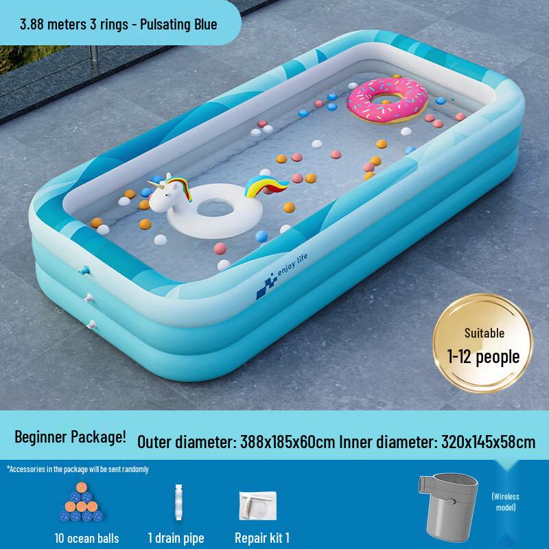 Qianyu 3.88m 3-Layer Inflatable Outdoor Swimming Pool