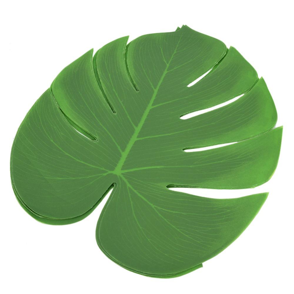 12PCS Green Monstera Leaf Table Place Mats Heat Insulation Placemat Table Flag  Table Decor