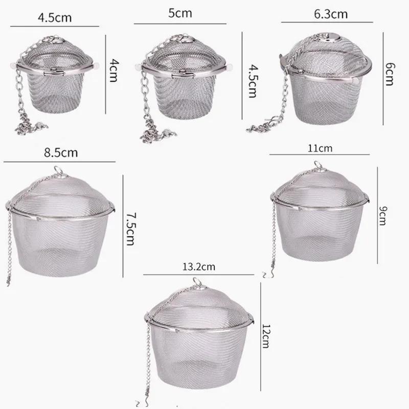 Reusable 304 Stainless Steel Tea Ball Strainer Mesh Herbal Infuser Filter Tea Leaf Spice Tea Strainer Boil soup for Teapot