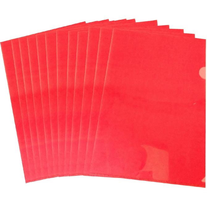 L-Type Plastic Folder Safe Project Pockets Transparent Clear Document Folder 12pcs for A4 paperPlastic Paper Jacket Sleeves In Assorted Project