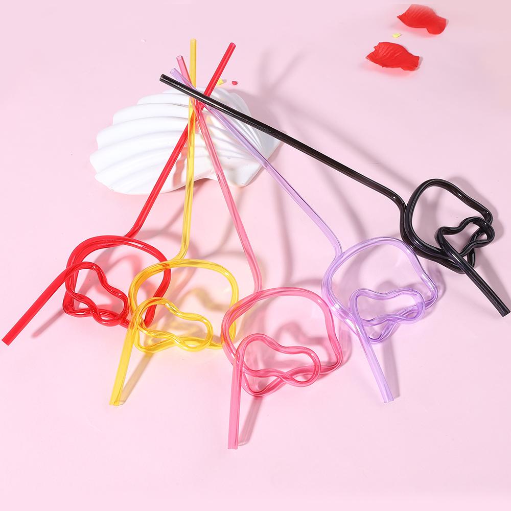 2PCS Cartoon Cat Head Straw