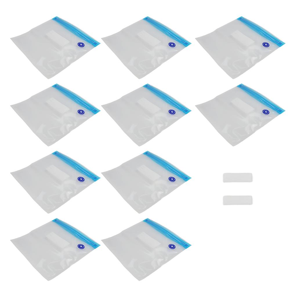 10 Pezzi Sigillatore Riutilizzabile Set Sacchetti di Plastica Pompa a Mano Per Conservazione Cibo Sacchetti Sottovuoto Salvaspazio Sigillatura Sottovuoto Cibo per la Casa