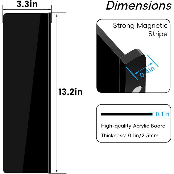 Magnetic Monitor Memo Board, Acrylic Message Reminder Board for Moniter Side, Office Desk Accessories for Women Men, Computer Sticky Note Holder Home