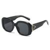 New European and American light luxury sunglasses, large frame fashion women's street shooting retro oval bag flower high-end sunglasses