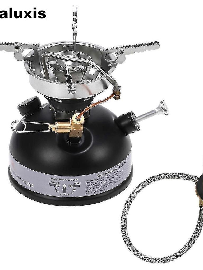 Portable Liquid Fuel Stove - Gasoline Diesel Alcohol Burner Outdoor Camping Picnic Heater with Windscreen