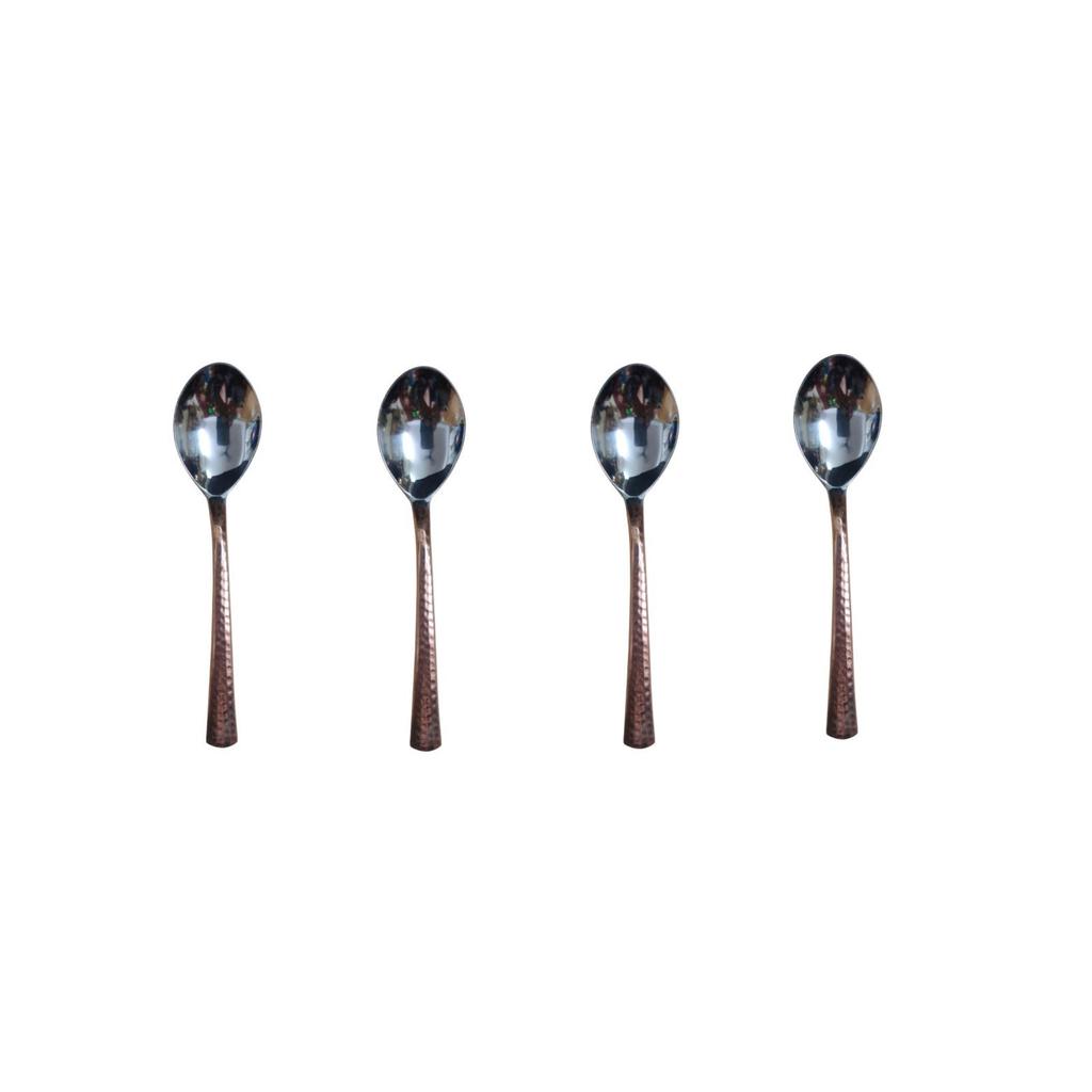 @ Steel Copper And Steel Cutlery Spoon Set For Serveware Set 4 Zr-2800-60%Off