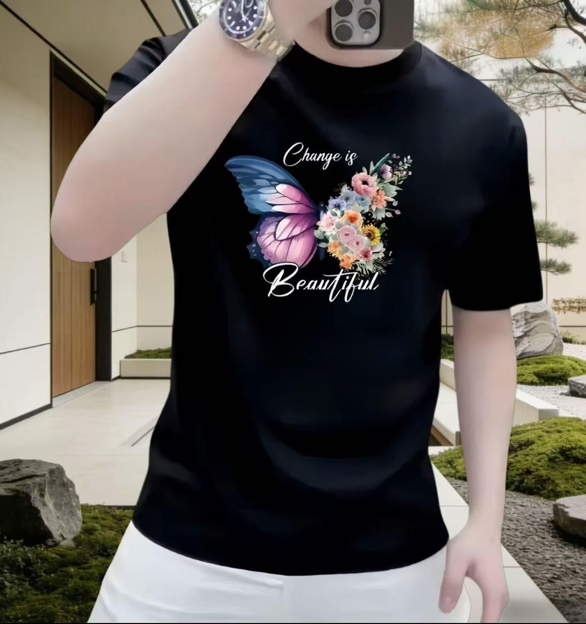 Cross-border European and American trends Men s short-sleeved T-shirt Versatile casual ins summer T-shirt Men s clothing, men s short-sleeved T-shirt S