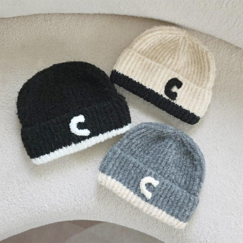 Women s Contrast Golji Short Beanie C8434_Gray