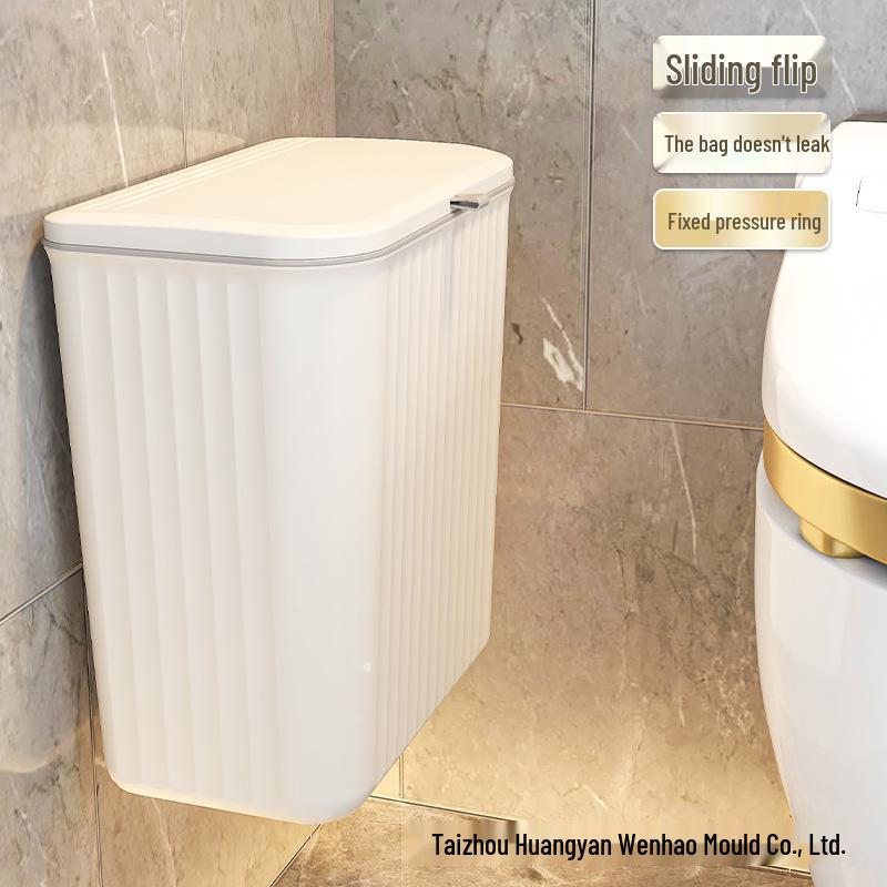 Wall-Mounted Bathroom Trash Can with Lid, No Installation Needed, Dual-Use for Toilet & Kitchen, Large Size Waste Paper Basket
