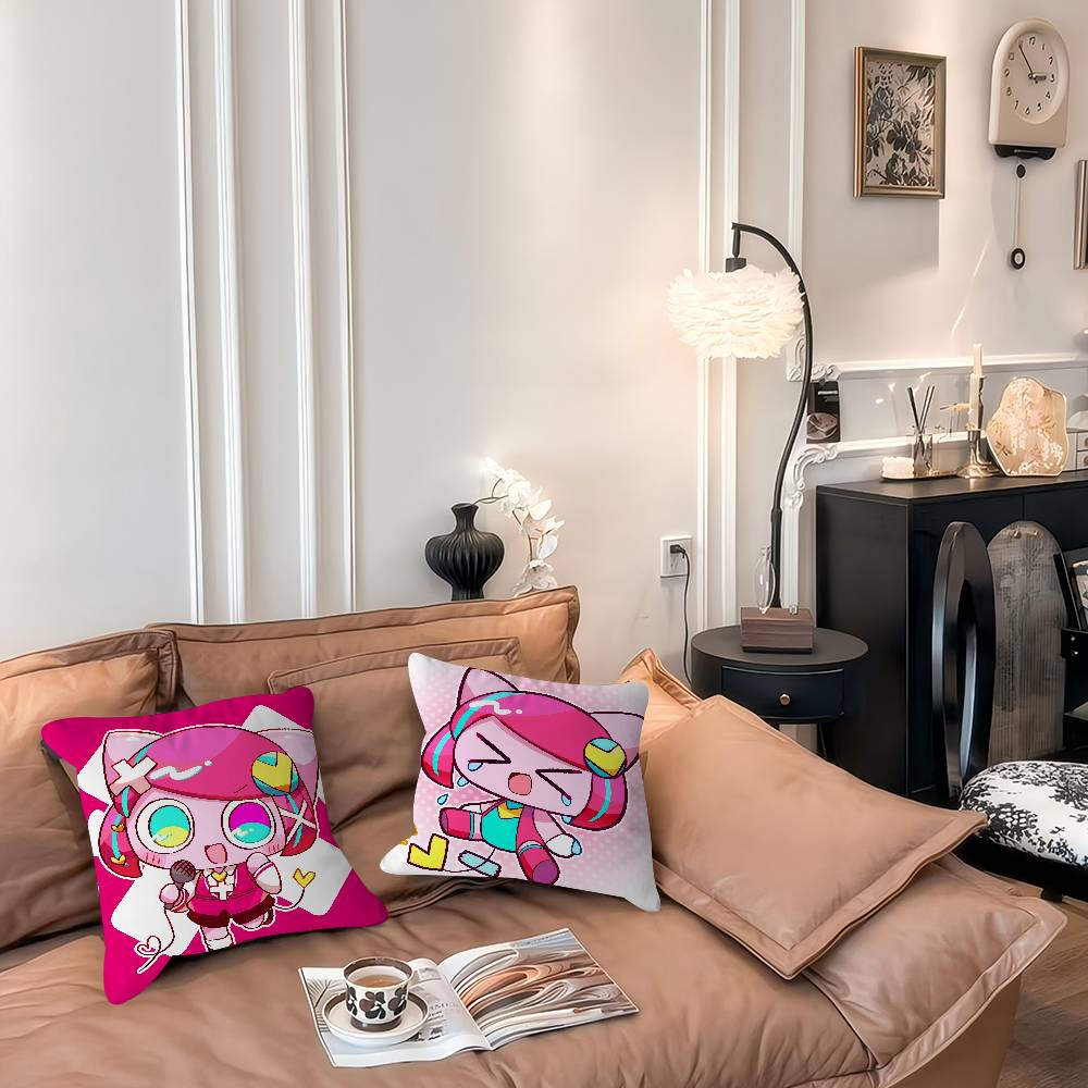Poyoroid Kissenbezüge Cartoon Sofa Dekorative Zuhause Doppelseitiger Druck Kurzplüsch Niedlicher Kissenbezug