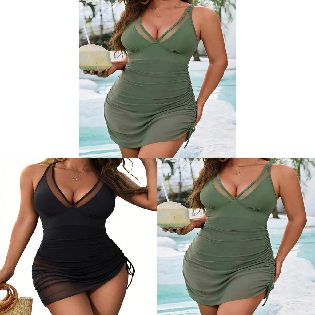 Classic Polyester Onepiece Swimsuit For Women With Hidden Bust Padding For Beach Vacation
