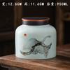 Creative Painted Mountain Pattern Ceramic Tea Jar Large Capacity Sealed Moisture-proof Storage Jar Coffee Beans Candy Food Jar