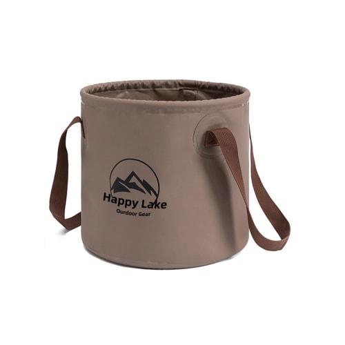 Akkerds Folding Bucket, Large Capacity, Collapsible for Fishing, Outdoor Camping (Brown, 10L)