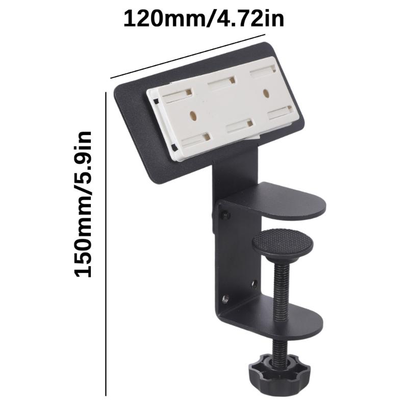 Power Panel Mount with Adjustable Desk Clamp Secure Under Desk Storage Solution for 0.39-1.96inch Tabletops Black