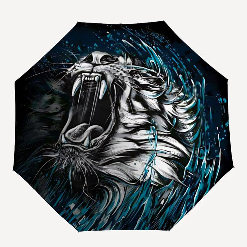 

1pc Tiger Head Umbrella - Portable Home Essential, Durable Iron Frame with Rod Structure, Fashion Lovers yy250910020