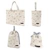 COLORFUL CANDY STYLE Quilted Entrance Set for Girls 4-Piece Kindergarten/School (Petite Bouquet) - Water-Repellent, Lightweight, Stain-Resistant,