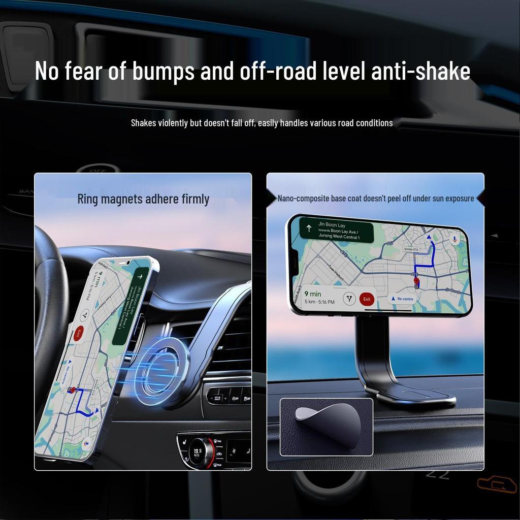 Rotatable Magnetic Car Phone Holder - Multifunctional and Bendable for Navigation and Selfies