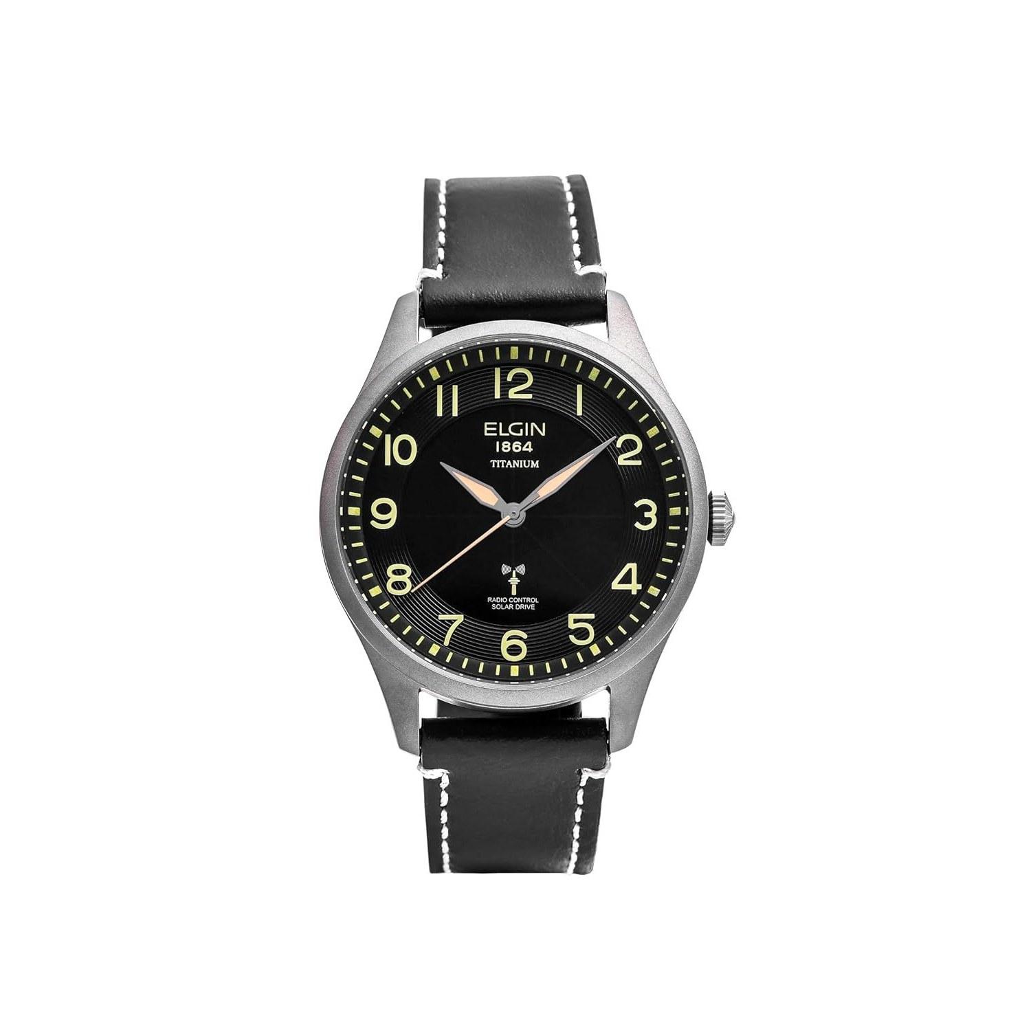 ELGIN Titanium Radio Wave Solar Watch FK1431TI-BP