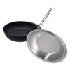 Glee-ru Removable Handle Grill Pan with Stainless Steel Lid and Handle, Round, 20cm, 3-Piece Set, Made In Japan