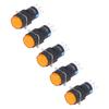 25Pcs Button Switch Momentary Self Locking 8 Pin 16mm Round with Light 12V for ControlYellow