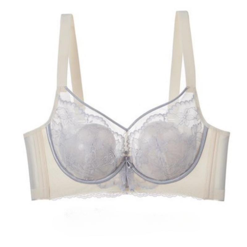 Memory-Ring-Stütz- und Push-up-BH mit Kristall-Cups mit Hasenohren zur Anpassung der Größe großer Brüste