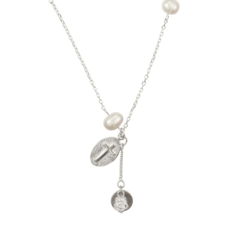 

nff [silver925] pearl droppin necklace-silver ONE