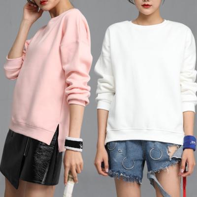 300gsm High Weight Women Fleece Winter Warm Sweatshirt Casual Sport Round Neck Pullovers Sweatshirt