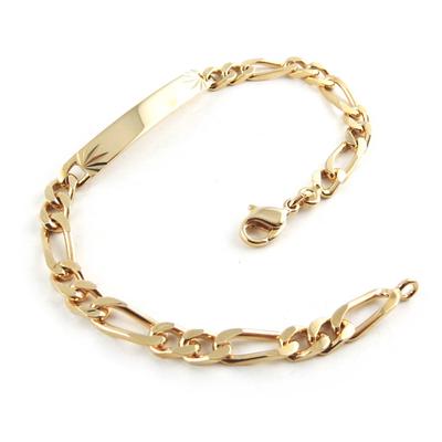 [L0659] - Gourmetarmband Vergoldet 'Identität' 19 cm 5 mm