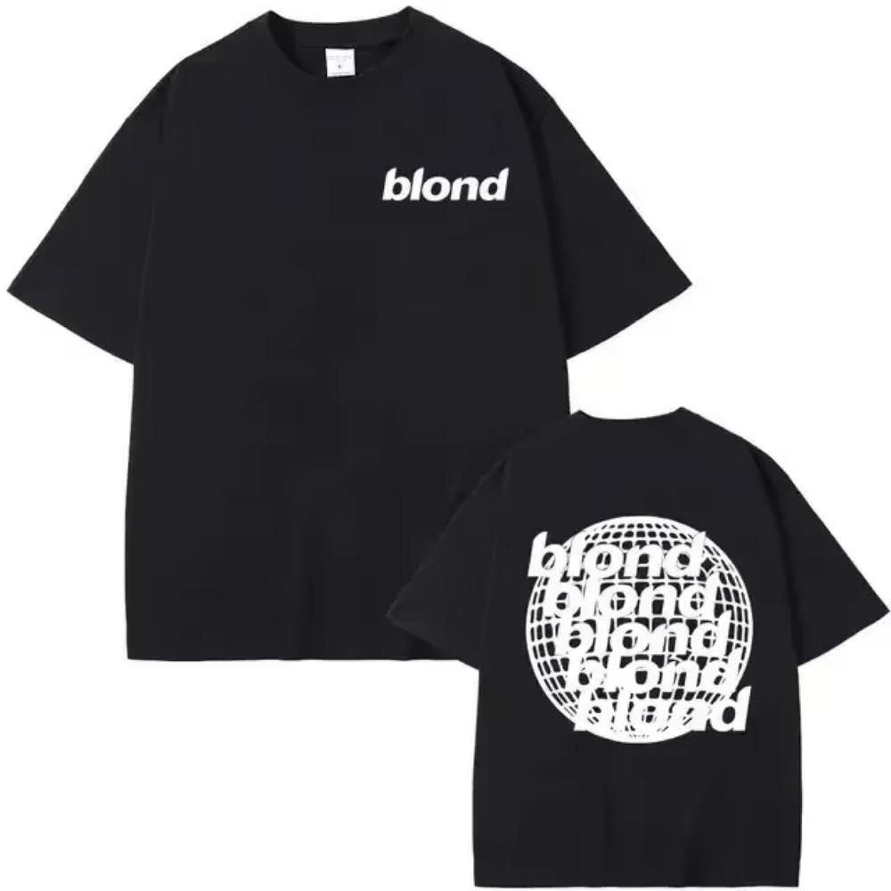 Streetwear Rapper Frank Double Sided Print T Shirt Rap Men's Blond Hip Hop Tshirt Ocean Oversized Women Casual Pure Cotton Tees