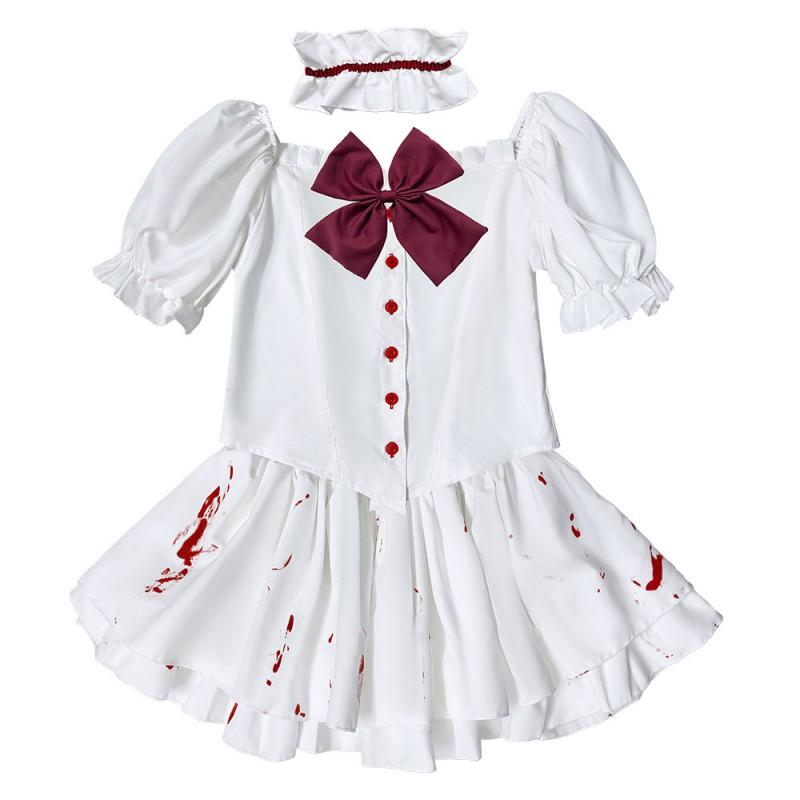 Gothic Halloween Bloody Doll Costume Dress Women Cosplay Sweet Lolita Maid Punk Style 2025