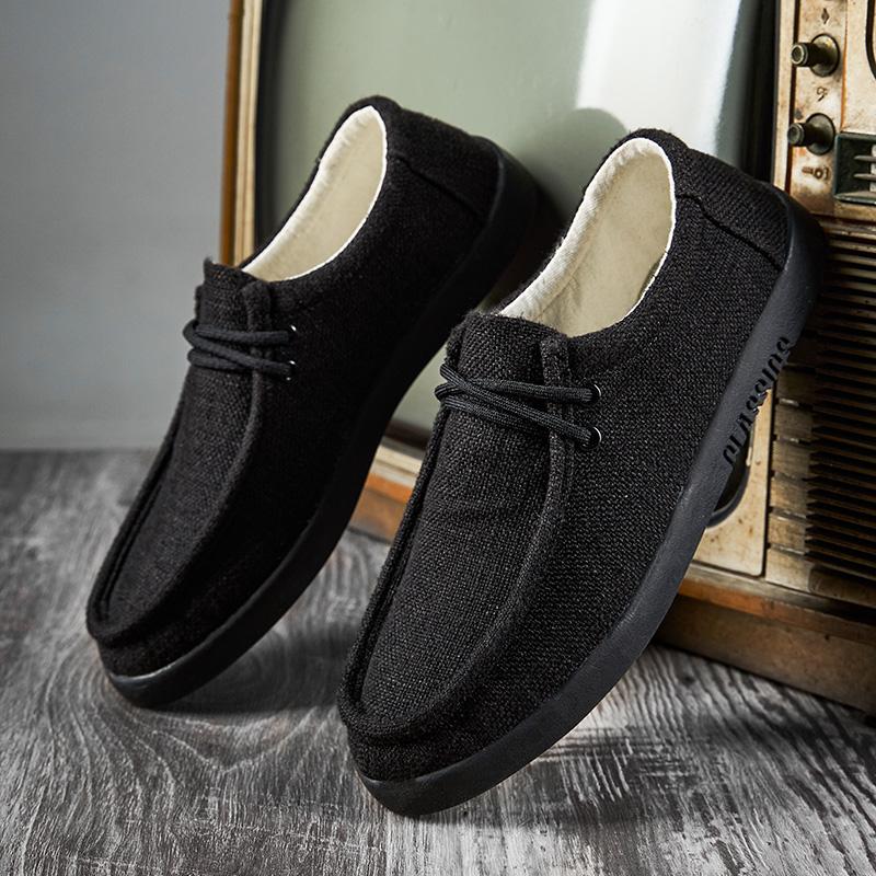 Le Fu Shoes Men's Canvas Flat Top High Quality Brand Casual Shoes Boat  Luxury Shoe Facon Designer Shoe Flat Bottom Loafers