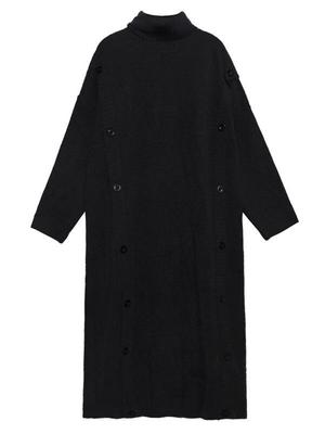 Suéter longo de malha com fenda GCC2040