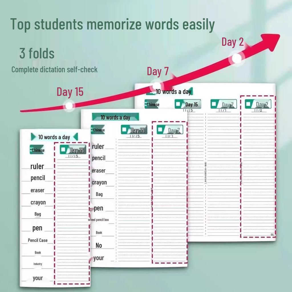 Metoda Mnemonică Ebbinghaus: Cuvinte zilnice de vocabular englez și carte de dictare