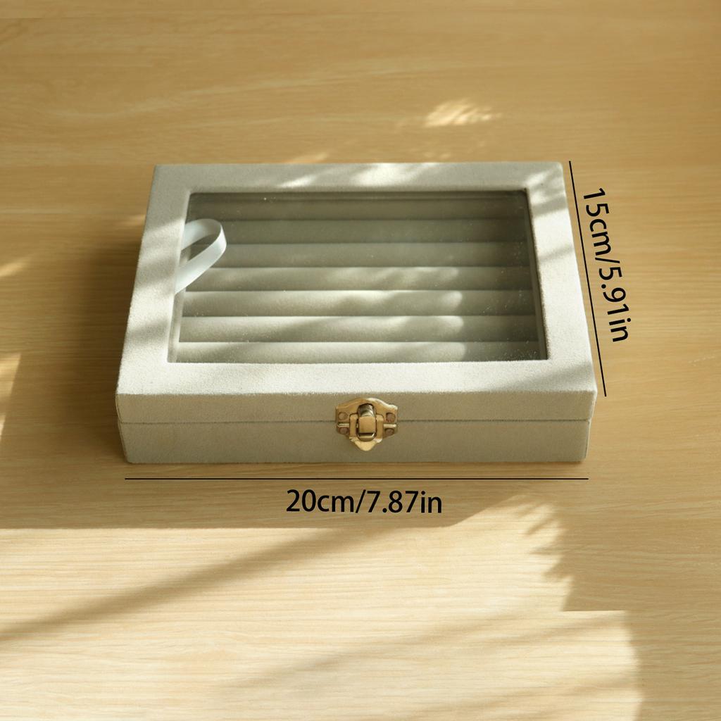 Jewelry Storage Box Earring Ring Jewelry Display Box Jewelry Classification Dustproof Transparent Flip Lid Jewelry Bo