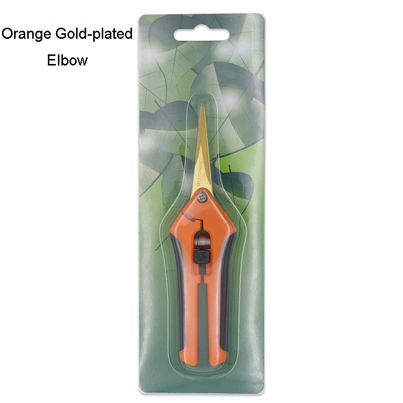 Stainless Steel Multifunctional Pruning Shears Fruit Flower Branch Shears Straight Elbow Garden Gardening Scissors