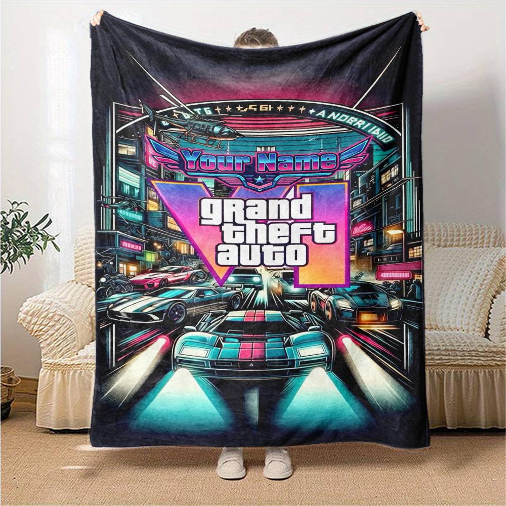 Gta Customize Your Name Blanket Cozy Personalized Blanket Warmthful Decor Throw For Picnics Home Decor Living Room Nap for All Occasions